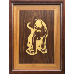 Marquetry Kedi Pano Ceviz